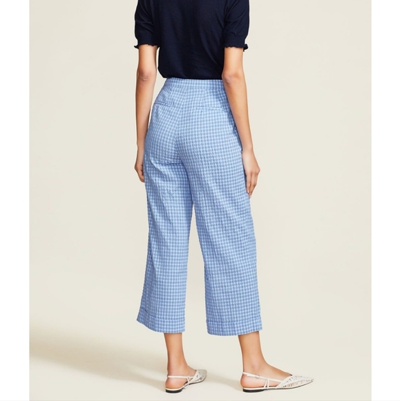Pearl Lela Rose stretch seersucker casey pants, blue gingham, nwt - Picture 8 of 8